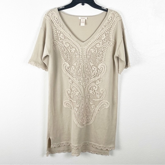 Sundance Dresses & Skirts - SUNDANCE Celia Embroidered Crochet Lace Trim Tunic Dress, Size Medium